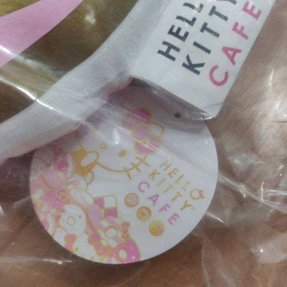 Hello Kitty Cafe Throw Pillow Sanrio Sugar Cookie Face Metallic Gold Pink NEW - Picture 7 of 8